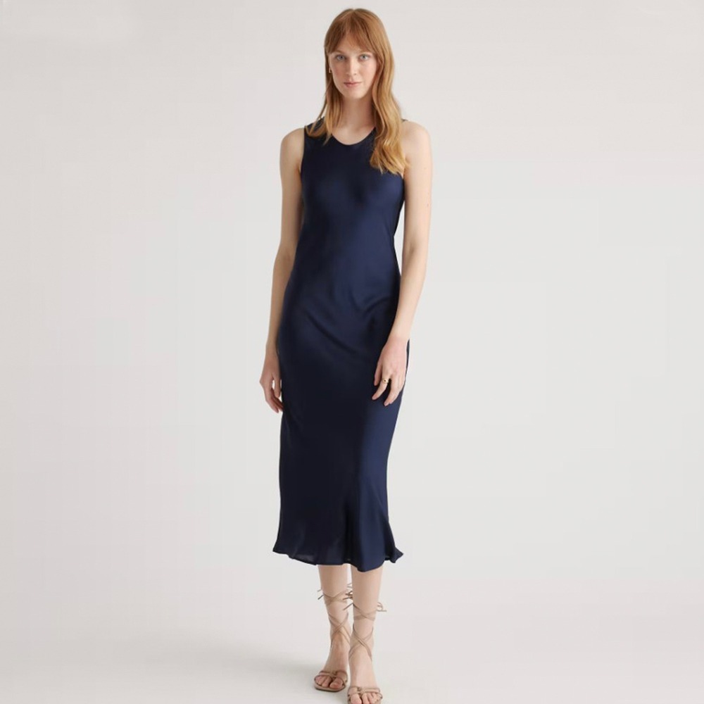 QUINCE Washable Stretch Silk Tank Midi Dress Size Large